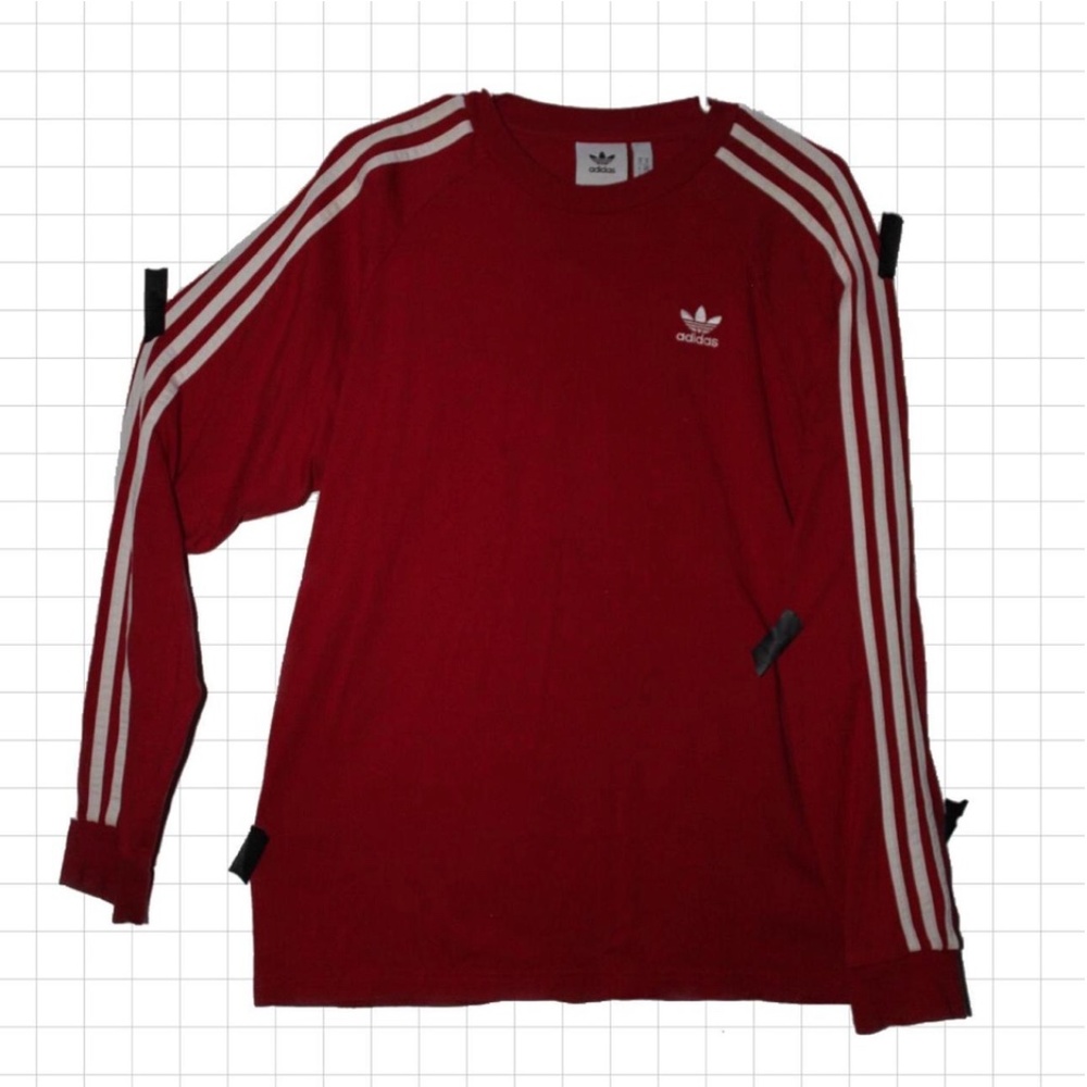 ADIDAS 3-Stripes Long Sleeve Tee - Red